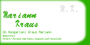 mariann kraus business card